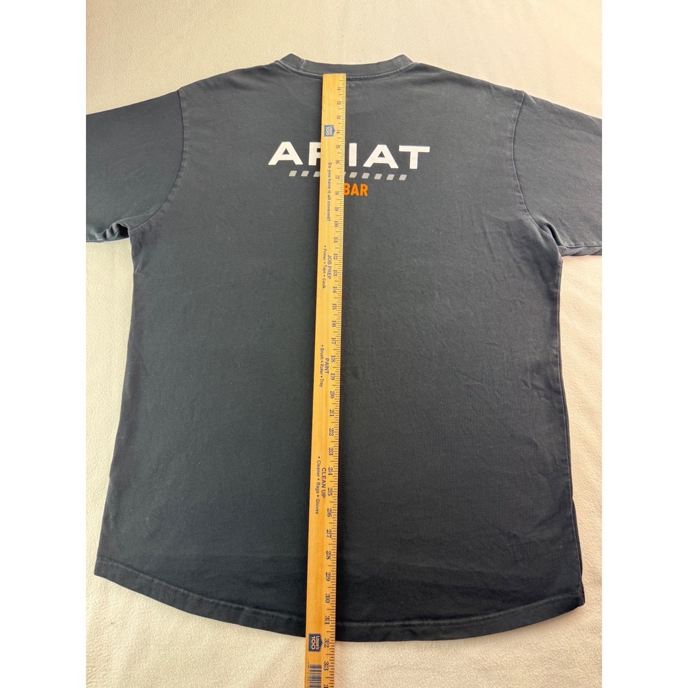 Ariat Rebar Cotton Strong‎ Logo T-Shirt Mens Size XL Black Short Sleeve Tee - Picture 11 of 12